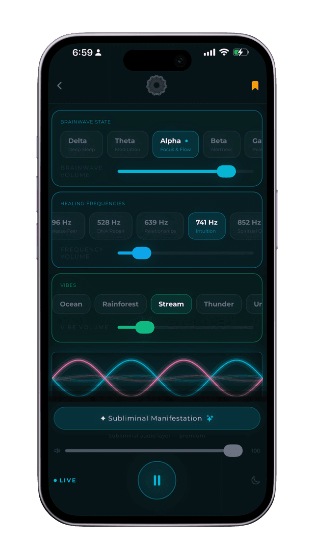 Sigfre app — brainwave session builder